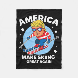 Mache Skifahren wieder großartig - usa trump ski Fleecedecke