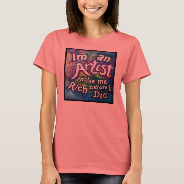 machen mich reich Womens 2 Tone T Shirt (Vorderseite)