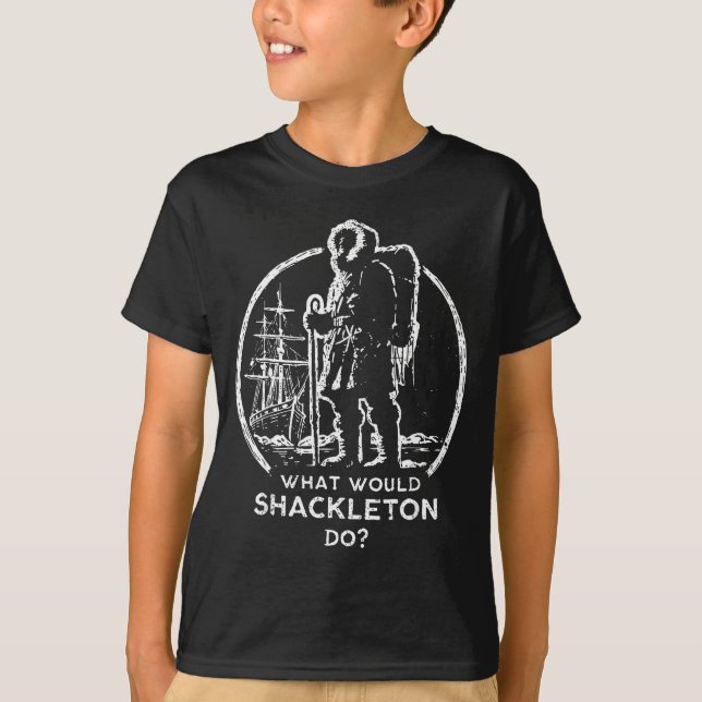 Machen Shackleton Leadership Energy Manager Retro T-Shirt (Vorderseite)
