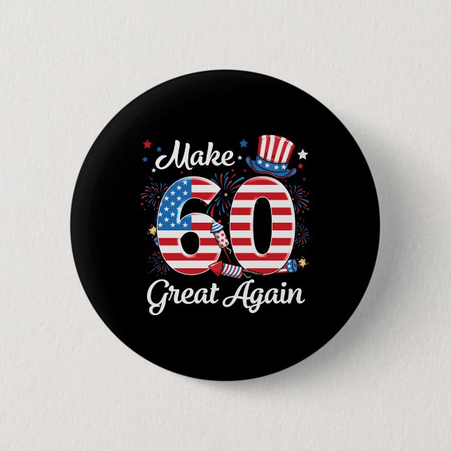 Machen Sie 60 große amerikanische Flagge zum 60. G Button (Vorderseite)