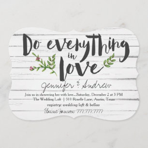Machen Sie alles in Liebe Bridal Einladung
