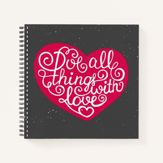 Machen Sie alles mit Liebe Red Notizbuch (Vorderseite)