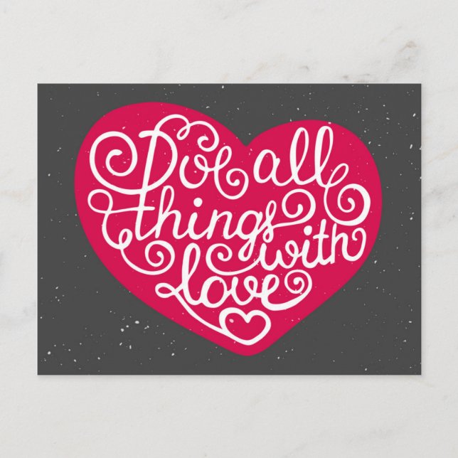 Machen Sie alles mit Liebe Red Postkarte (Vorderseite)