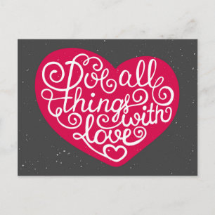 Machen Sie alles mit Liebe Red Postkarte