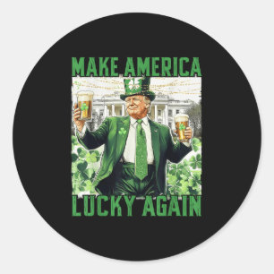 Machen Sie Amerika Glück wieder St Patricks Day Tr Runder Aufkleber