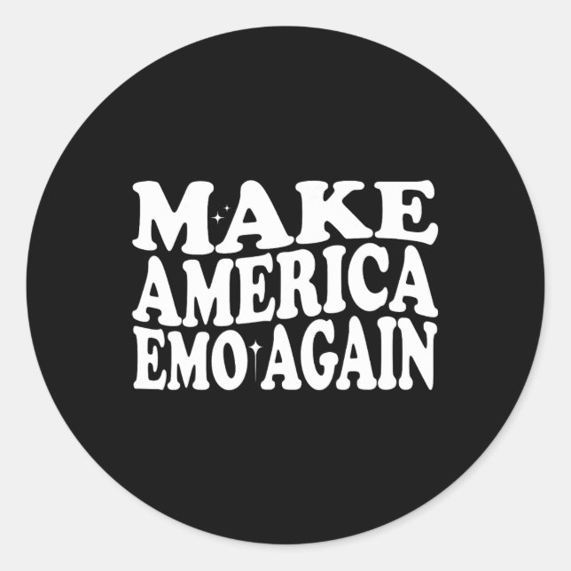 Machen Sie Amerika wieder Emo Funny Goth Us Sprich Runder Aufkleber (Vorderseite)
