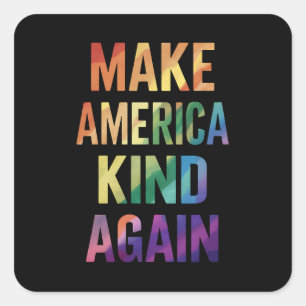 Machen Sie Amerika wieder fit mit Rainbow LGBTQ Ga Quadratischer Aufkleber