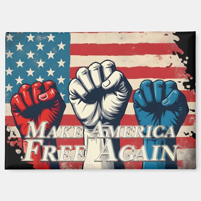 Machen Sie Amerika wieder frei von Kunstwerken Magnet (Vorderseite)