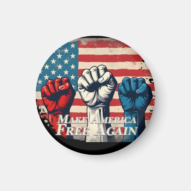 Machen Sie Amerika wieder frei von Kunstwerken Magnet (Vorne)