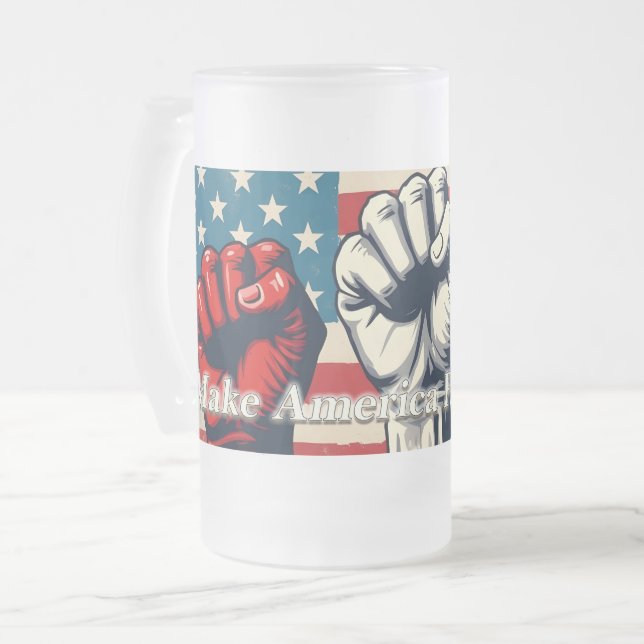 Machen Sie Amerika wieder frei von Kunstwerken Mattglas Bierglas (Vorderseite Links)