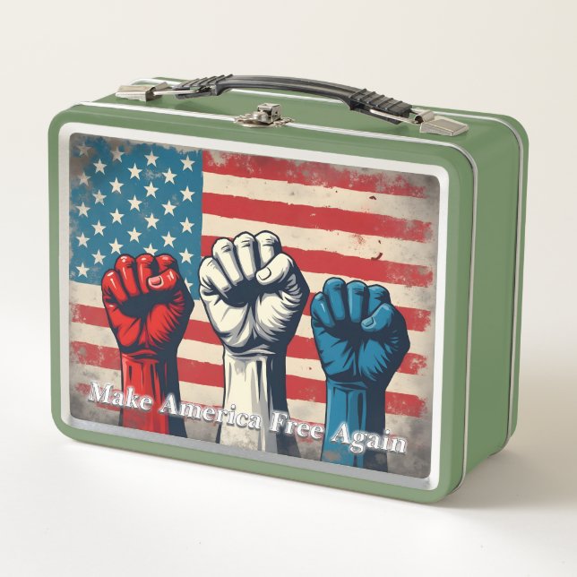 Machen Sie Amerika wieder frei von Kunstwerken Metall Brotdose (Vorderseite)