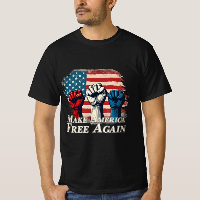 Machen Sie Amerika wieder frei von Kunstwerken T-Shirt (Vorderseite)