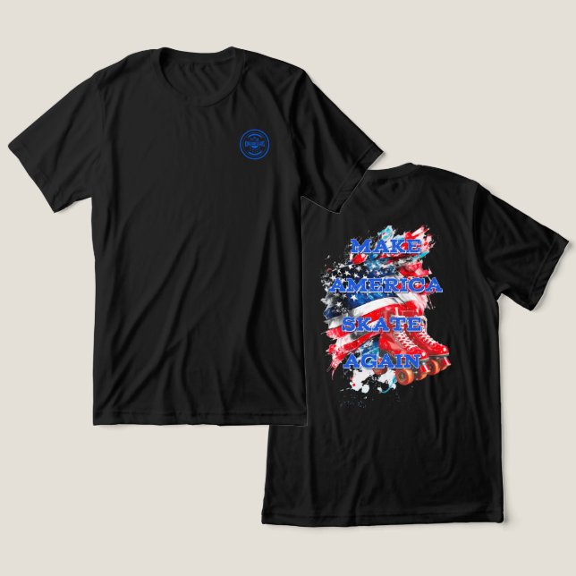 Machen Sie Amerika wieder mit der Fahne zum Skate  Tri-Blend Shirt (Design vorne & hinten)
