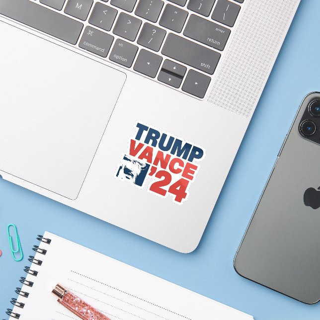 Machen Sie Amerika wieder sicher Trump Vance 2024  Aufkleber (Laptop mit iPhone)