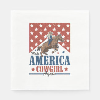 Machen Sie Amerika zum Cowgirl Serviette