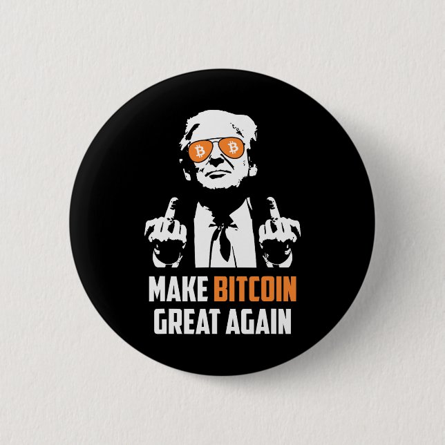 Machen Sie Bitcoin wieder groß Funny Maga Pro Trum Button (Vorderseite)