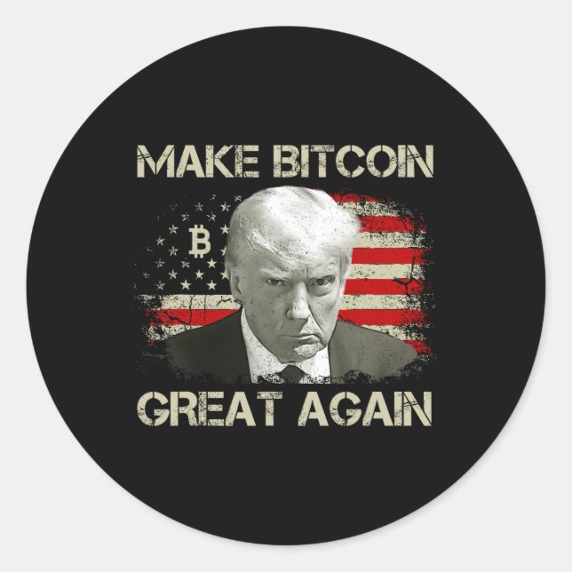 Machen Sie Bitcoin wieder groß Funny Maga Pro Trum Runder Aufkleber (Vorderseite)
