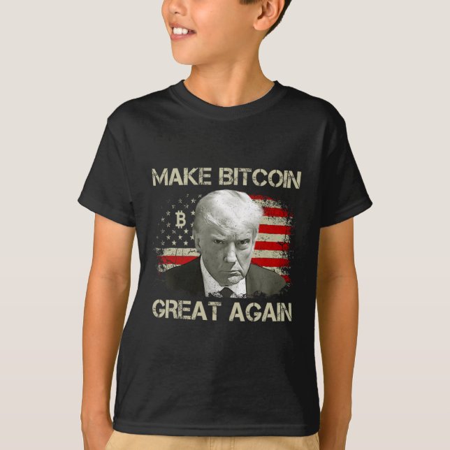 Machen Sie Bitcoin wieder groß Funny Maga Pro Trum T-Shirt (Vorderseite)