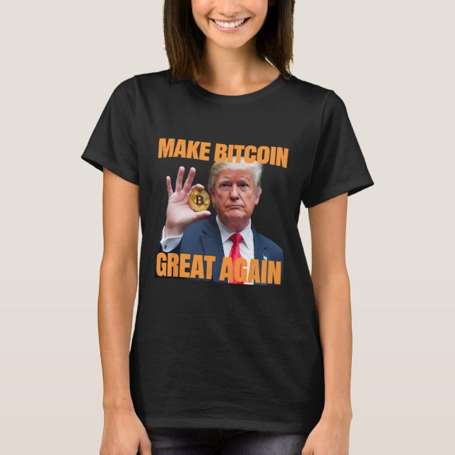 Machen Sie Bitcoin wieder groß, Funny Trump Bitcoi T-Shirt (Vorderseite)
