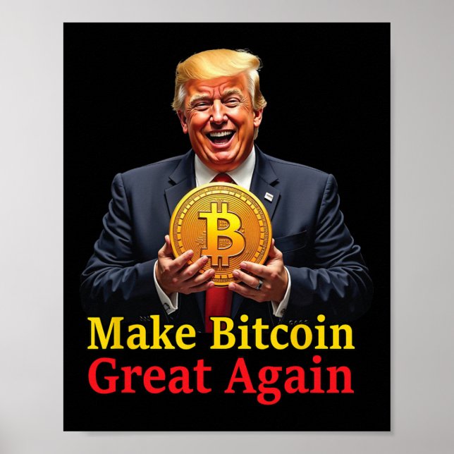 Machen Sie Bitcoin wieder groß Trump Bitcoin Crypt Poster (Vorne)