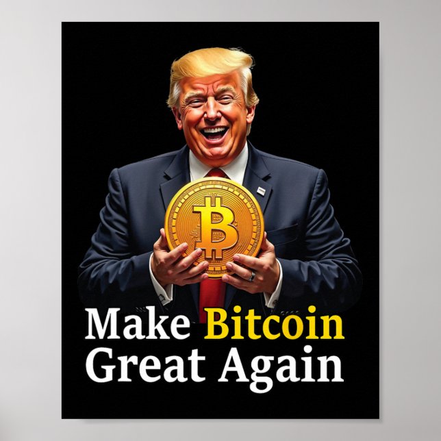 Machen Sie Bitcoin wieder groß Trump Bitcoin Crypt Poster (Vorne)