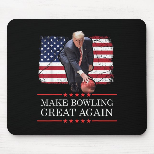 Machen Sie Bowling wieder groß - Funny Trump Bowli Mousepad (Vorne)