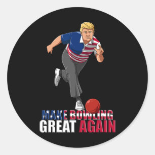 Machen Sie Bowling wieder groß - Funny Trump Bowli Runder Aufkleber