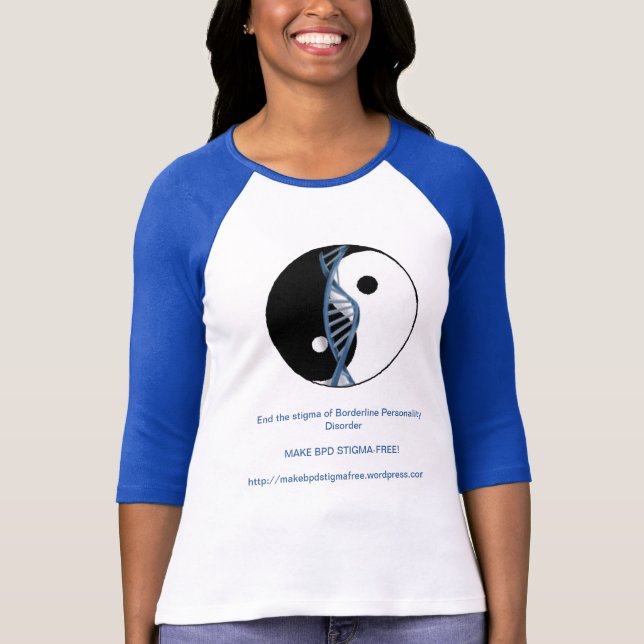 "Machen Sie BPD Schande-Frei!" Logo-Baseball T-Shirt (Vorderseite)