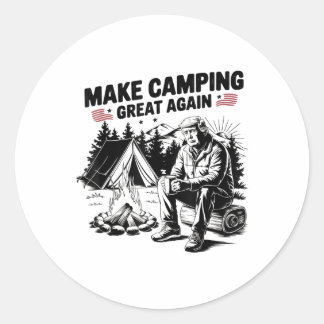 Machen Sie Camping wieder großartig draußen Trump Runder Aufkleber