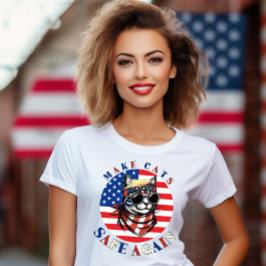Machen Sie Cats Safe wieder USA Wahl 2024 Spaß T-Shirt