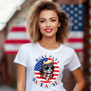 Machen Sie Cats Safe wieder USA Wahl 2024 Spaß T-Shirt