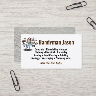 Machen Sie das alles Handyman Business Card Visitenkarte