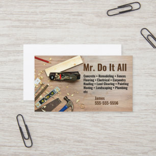 Machen Sie das alles Handyman Business Card Visitenkarte