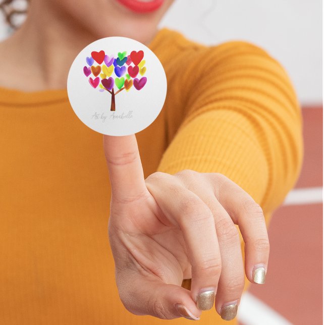 Machen Sie das Kunstwerk Ihres Kindes oder Zeichn  Runder Aufkleber (Von Creator hochgeladen)