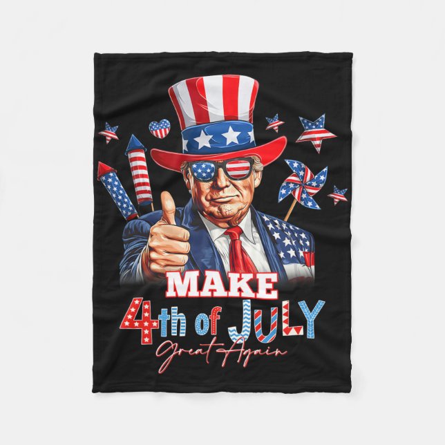 Machen Sie den 4. Juli wieder groß Patriotisches F Fleecedecke (Vorderseite)