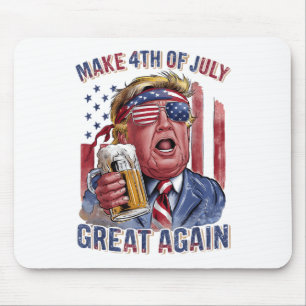 Machen Sie den 4. Juli wieder groß Trump Beer Patr Mousepad