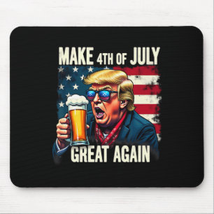 Machen Sie den 4. Juli wieder groß Trump Bier trin Mousepad