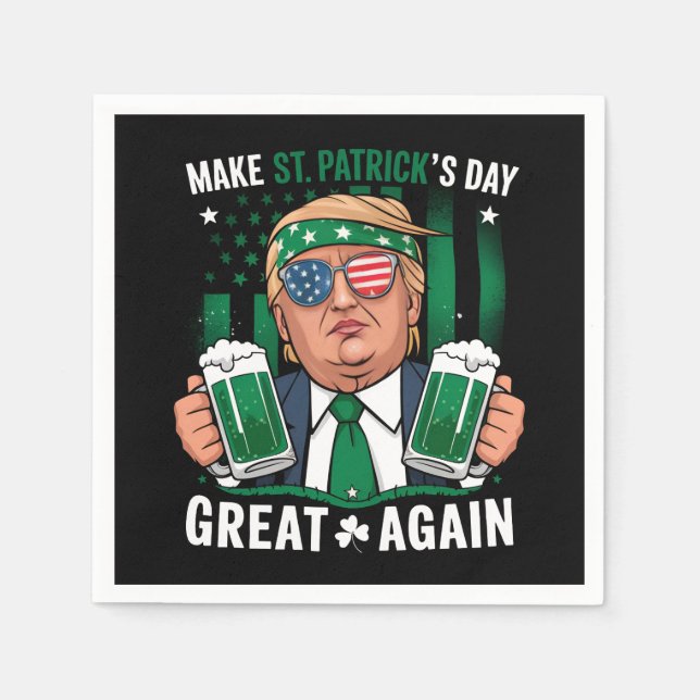 Machen Sie den St. Patrick's Day wieder zum großen Serviette (Vorderseite)