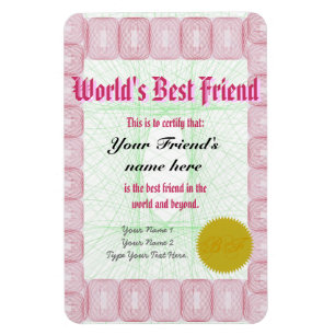 Machen Sie der beste Freund-Preis-Zertifikat einer Magnet
