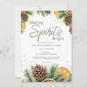 Machen Sie die Geister hell Zitrus Kiefer Weihnach Einladung