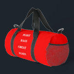 Machen Sie Duffel Bags wieder großartig Duffle Bag<br><div class="desc">Duffel Storage Gym Beach Tote Bag Druckschnitt Stil und lässiges lustiges Mode-Accessoire gedruckt mit einem Make America Great Play auf Wörtern und Produktnamen mit weißem Text auf MAGA rot Hintergrund Farbe Stil von TheFabricSeal Print on Demand Shop unter Zazzle.com #ZazzleMade https://www.zazzle.com/store/thefabricseal TheFabricSeal ©️ Original. Dies ist ein Stück auf den...</div>