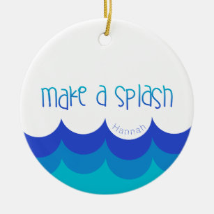 Machen Sie ein Splash Swim Sport Inspiration Keramik Ornament