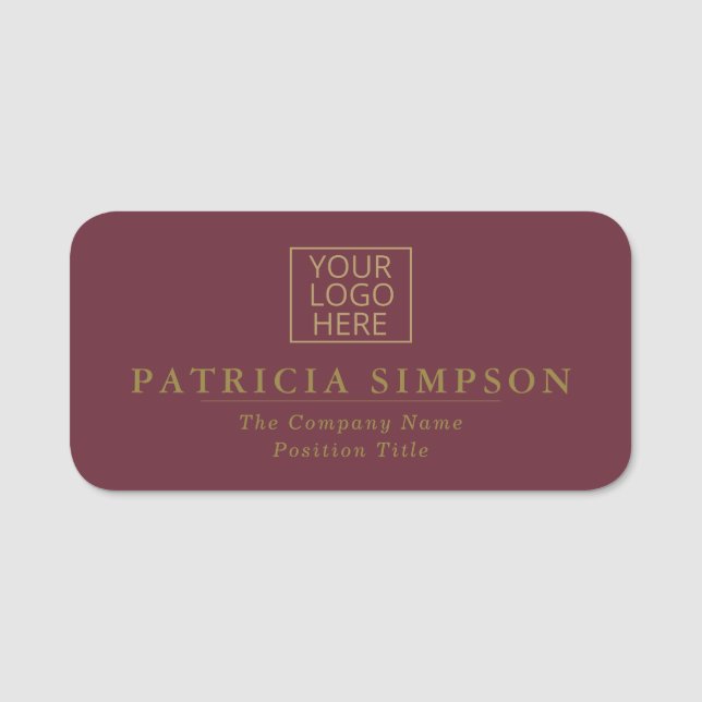 Machen Sie eine Aussage mit diesem kühlen Bordeaux Namensschild (Vorderseite)