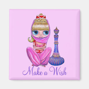 Machen Sie eine Niedliche Pink Genie Girl Magic Fl Magnet