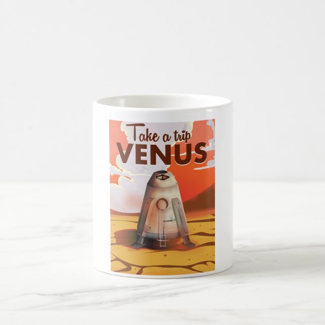 Machen Sie einen Ausflug zum Venus Reiseplakat. Kaffeetasse (Mittel)