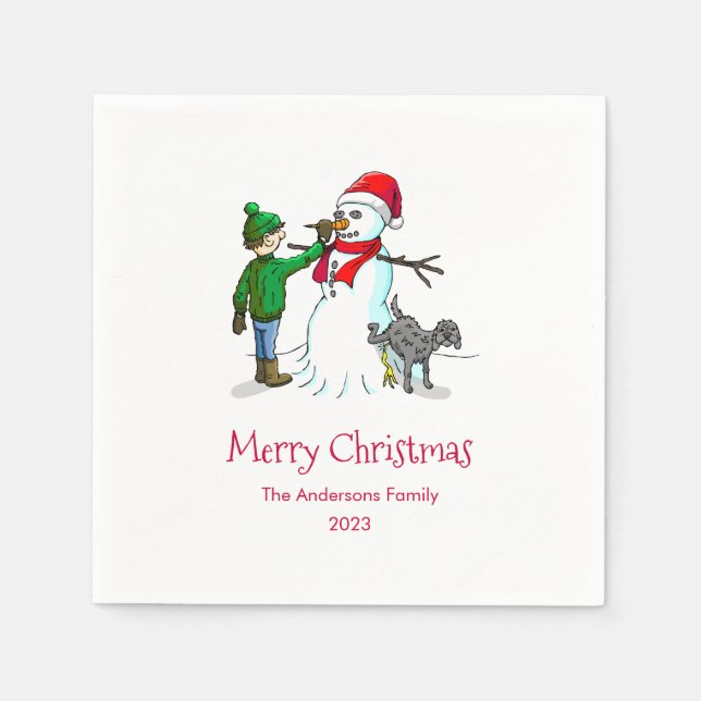 Machen Sie einen Snowman Serviette (Vorderseite)