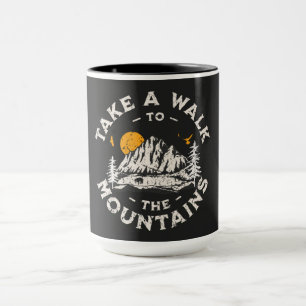 Machen Sie einen Spaziergang in die Berge Outdoor- Tasse