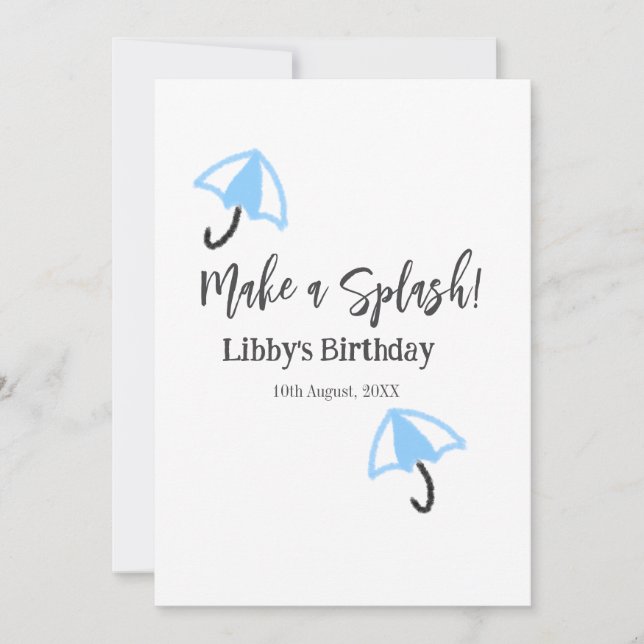 Machen Sie einen strahlend blauen Schirm Sommerbec Einladung (Vorderseite)