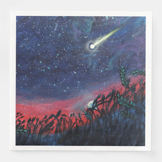 Machen Sie einen Wunsch auf einer Shooting Star Il Serviette (Vorderseite)
