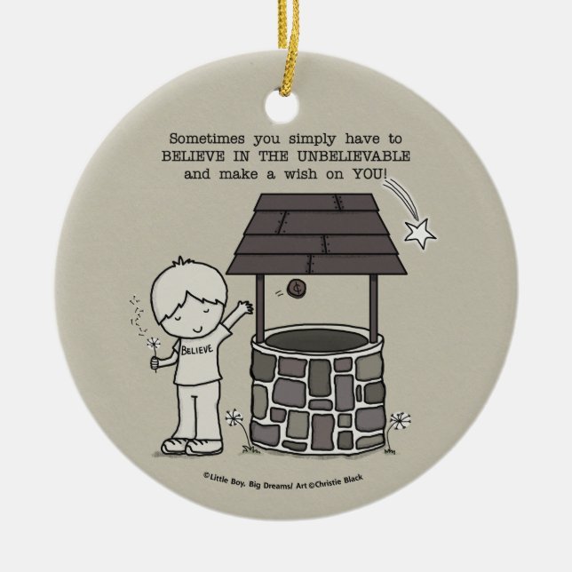 Machen Sie einen Wunsch auf Ihnen! Keramik Ornament (Vorne)